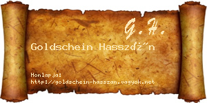Goldschein Hasszán névjegykártya